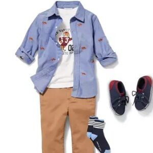 Janie and Jack tiger Oxford shirt